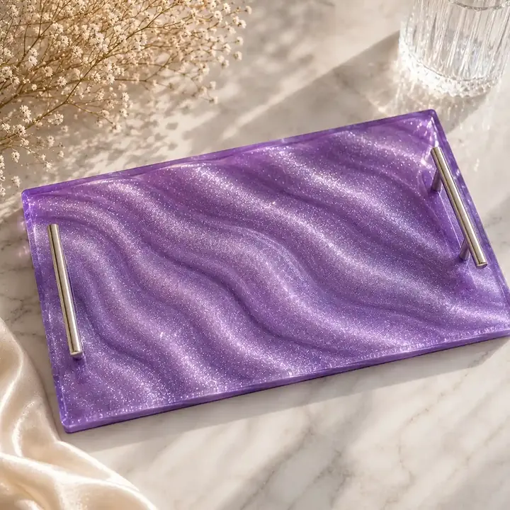Purple wave resin tray
