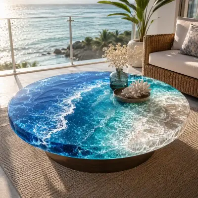 Epoxy Resin Ocean Wave Table Top